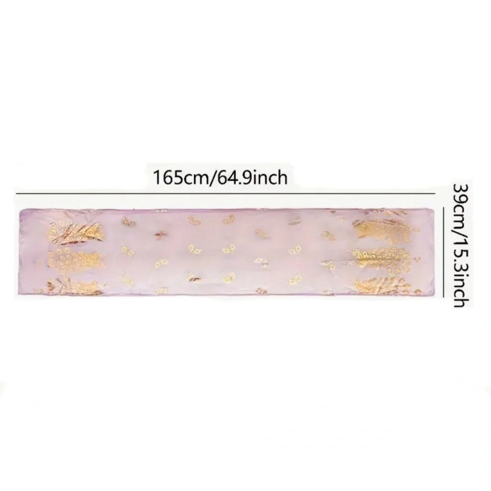 Cobalt Blue Golden Peacock Sheer Rectangular Scarf